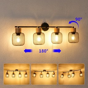 Brilagi - Bodové svietidlo BASKLITE 4xE27/15W/230V kaučukové drevo/čierna