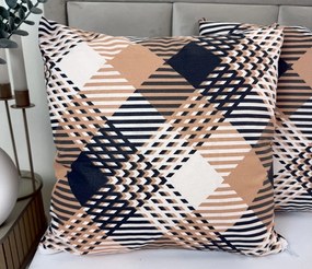 Obliečka na vankúš Karo Oranžové 40x40 cm – moderné káro, 100 % bavlna
