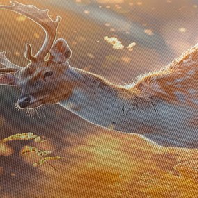 Obraz - Jeleň v poli (120x50 cm)