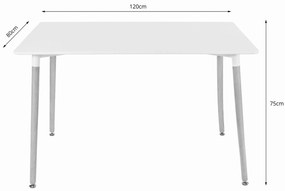 Dekorstudio Jedálenský stôl 120x80cm - biely