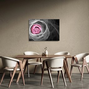 Sklenený obraz - Abstraktné ruže, fuchsiová (70x50 cm)