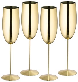 Sada 4ks pohárov na šampanské RD49332, zlatá