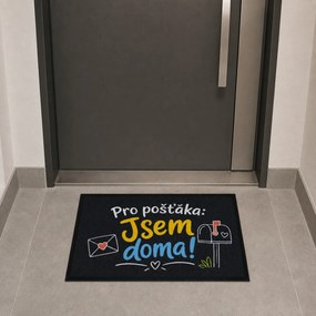 Mercury Flooring, Rohožka Pre poštára som doma 40x60 cm - na von aj na doma, 40x60, čierna
