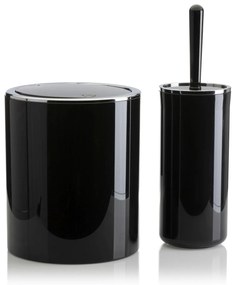 Sada kúpeľňových doplnkov Carmen čierna/prvky s chrómovou povrchovou úpravou