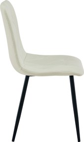 Krémová jedálenská stolička LIBRA s čiernymi nohami