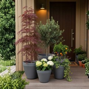 Sada 2 ks květináčů Purea 51,2x39,5/34,9x39,5 cm antracitová