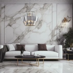 Luster na reťazi DONNA 12xE14/40W/230V pr. 55 cm matný chróm