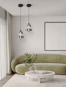 LED stmievateľný čierno-šedý moderný luster Bally