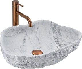 Rea Isla Venice, umývadlo na dosku 490x370x140 mm, imitácia kameňa-šedá, REA-U3513