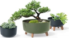 Plastový kvetináč na nožičkách DGRL240LE 23,5 cm - antracit