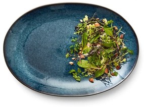 Čierny/modrý tanier z kameniny Gastro Dark Blue/Black – Bitz