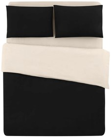 Čierno-krémové bavlnené obliečky na dvojlôžko/predĺžené s plachtou 200x220 cm - Mila Home
