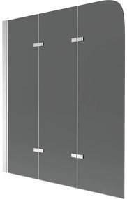 Mexen FELIX, vaňová zástena, 3-krídlová, 120 x 140 cm, šedá, 890-120-003-01-40