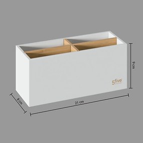 5Five® Biely organizér, stojan so 4 priehradkami na stojace predmety, SELENA WHITE