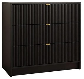 Komoda Rozoma 3SZ (čierny molet + zlatá) . Vlastná spoľahlivá doprava až k Vám domov. 1103674