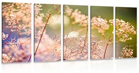 5-dielny obraz zátišie z kvetov