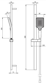 Deante Anemon, sprchový stĺp s 4-funkčnou ručnou sprchovou hlavicou, čierna matná, DEA-NBZ_N51K