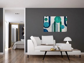 Obraz - Čiary a kruhové tvary (90x60 cm)