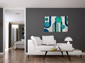 Obraz - Čiary a kruhové tvary (90x60 cm)