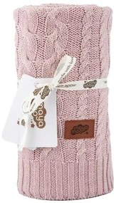 DETEXPOL Pletená bavlnená deka do kočíka ružová  Bavlna, 80/100 cm