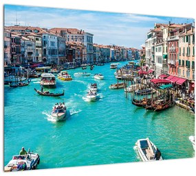 Sklenený obraz - Canal Grande, Benátky, Taliansko (70x50 cm)