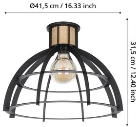 Eglo 43768 - Stropné svietidlo STILLINGTON 1xE27/40W/230V čierna