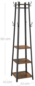 Stojanový vešiak s policami 43×43×180 cm
