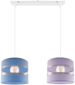 Závesné svietidlo Elegance, 2x textilné tienidlo (mix 8 farieb), (výber z 3 farieb konštrukcie)