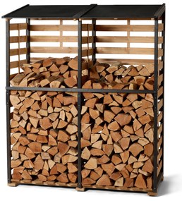 Stojan na drevo do kozuba so zadnou stenou