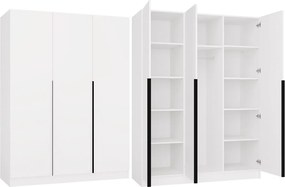 Šatní skříň Senso 3D 150 cm bílá/černá