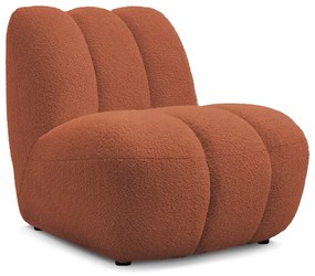 Kreslo z textílie buklé v tehlovej farbe Janissaire – Bobochic Paris