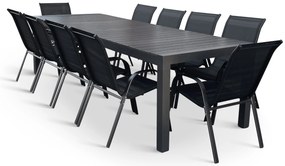 Záhradný jedálenský set Grande Pasto + 10x kovová stolička Ramada