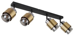 Globo 15560-4 - Bodové svietidlo MILLEY 4xE27/40W/230V čierna/mosadz