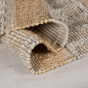 Flair Rugs, Behúň Jubilant Medina Jute Natural/Grey, 60x230, béžová, obývacia izba