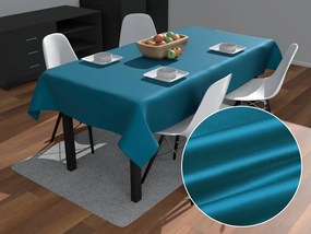 Biante Saténový obdĺžnikový obrus polyesterový Satén LUX-021 Petrolejovo modrý 50x100 cm