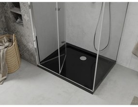Mexen Lima, sprchový kút so skladacími dverami 100 (dvere) x 90 (stena) cm, 6mm číre sklo, chrómový profil + slim sprchová vanička čierna + chrómový sifón, 856-100-090-01-00-4070