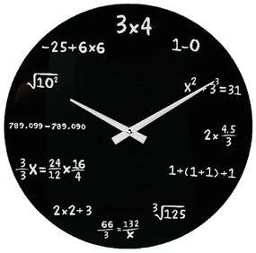 Nástenné hodiny pre matematikov sklenené 35cm