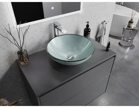 Mexen Mira, sklenené umývadlo na dosku  42 x 42 x 14,5 cm, strieborná, 24124211