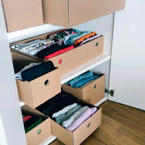 KARTON PAK Úložné boxy na oblečenie, organizéry do skrine EKO KARTON 27x40x21 - zásuvka