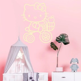 Veselá Stena Samolepka Mačička Hello Kitty Farba: béžová, Veľkosť: 100 x 83 cm