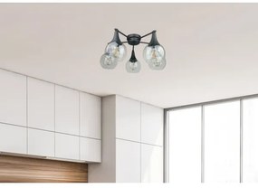 Prisadený luster STAR 5xE27/60W/230V čierna/číra