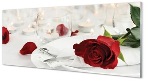 Obraz plexi Večera sviečky ruže 120x60 cm