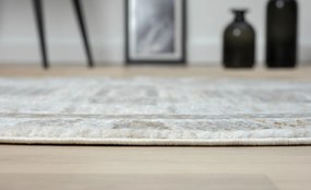 My Flair, Kusový koberec My Kashkuly CA60046 creme kruh, 120x120 (priemer) kruh, šedá, chodba / predsieň