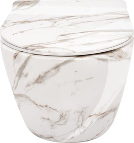 Rea Carlos Slim Lava Shiny, závesná WC misa Rimless 49,5x37x35,5 cm, imitácia kameňa, REA-C0536
