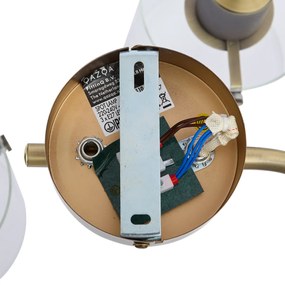 Dizajnový stropný reflektor bronzový s čírym sklom okrúhly s 3 svetlami - Domo