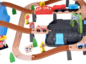 Drevená vláčiková trať s príslušenstvom 100 ks Jokomisiada ZA5380