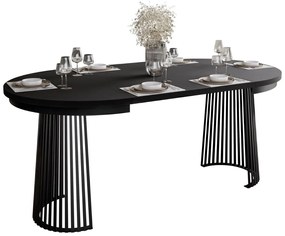 OKRÚHLY ROZKLADACÍ JEDÁLENSKÝ STÔL SIMEON ČIERNY 100 / 180 cm