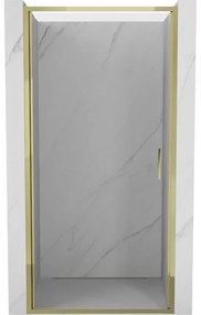 Mexen Exo, výklopné sprchové dvere 65 cm, číre sklo, zlatá, 817-065-000-50-00