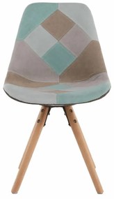 Kondela Jedálenská stolička, GLORIA, patchwork mentol-hnedá