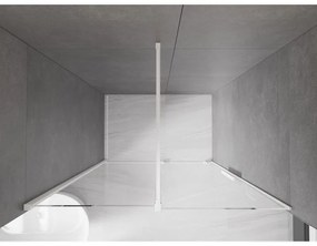 Mexen Velar, posuvné dvere do otvoru 140x200 cm, 8mm číre sklo, biely profil, 871-140-000-01-20